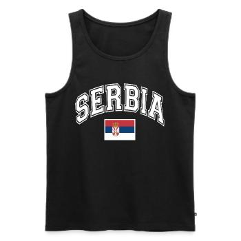 Serbie - Débardeur bio Premium Homme - noir - Devant - AI Model Male 178 light (178cm)