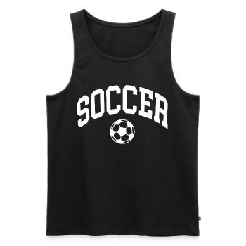 Soccer - Männer Premium Bio Tank Top - Schwarz - Vorne - Michal (187cm)