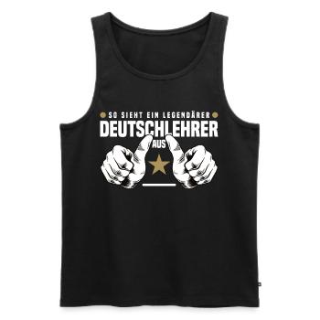 German Teacher - Men's Premium Organic Tank Top - black - Front - Michal (187cm)