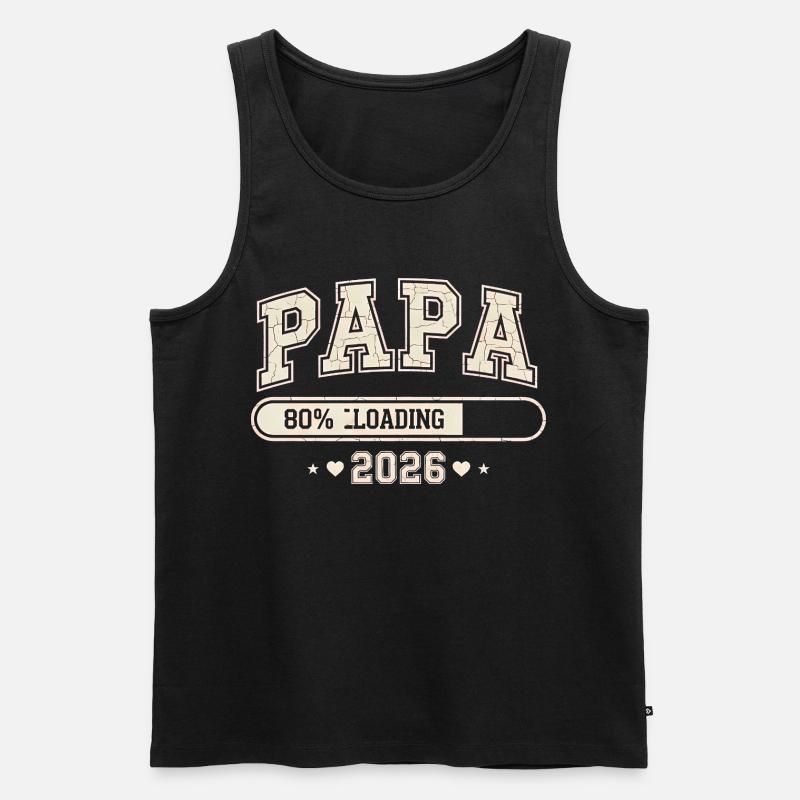 Papa 2026 Loading Werdender Papa - Männer Premium Bio Tank Top - Schwarz