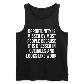 opportunity is missed by most people because it - Men's Premium Organic Tank Top - black - Front - AI Model Male 178 light (178cm)