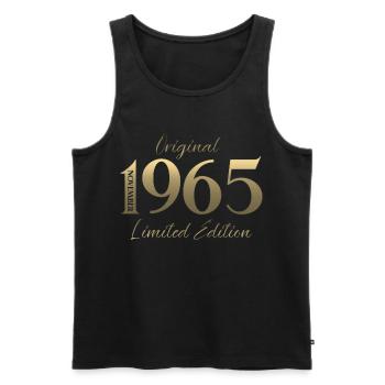 60. Geburtstag Original November Jahrgang 1965  - Männer Premium Bio Tank Top - Schwarz - Vorne - Michal (187cm)