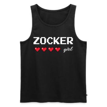Gaming Girl – Retro Zockerin Design mit Lebensherz - Männer Premium Bio Tank Top - Schwarz - Vorne - AI Model Male 178 light (178cm)