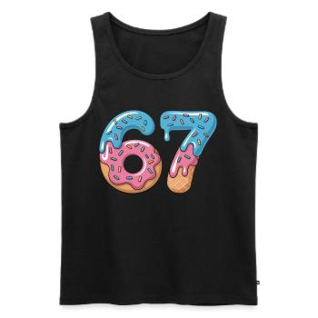 Donut numbers 6 and 7 - Men's Premium Organic Tank Top - black - Front - Michal (187cm)