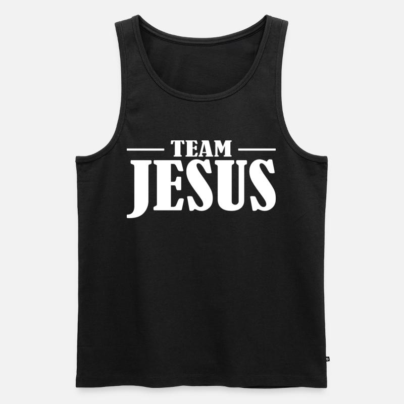 Team Jesus Schriftzug Design - Männer Premium Bio Tank Top - Schwarz