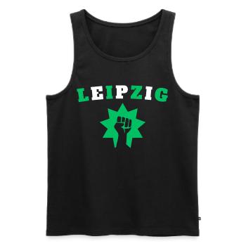 Leipzig - Männer Premium Bio Tank Top - Schwarz - Vorne - AI Model Male 178 light (178cm)