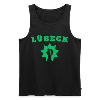 Lübeck - Débardeur bio Premium Homme - noir - Devant - Michal (187cm)