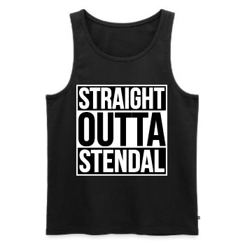 Straight Outta Stendal - Men's Premium Organic Tank Top - black - Front - Michal (187cm)