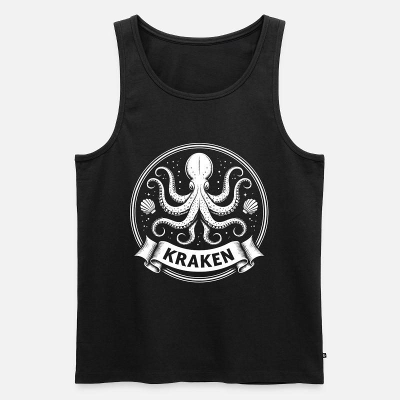 Kraken Krake Tintenfisch Octopus - Männer Premium Bio Tank Top - Schwarz