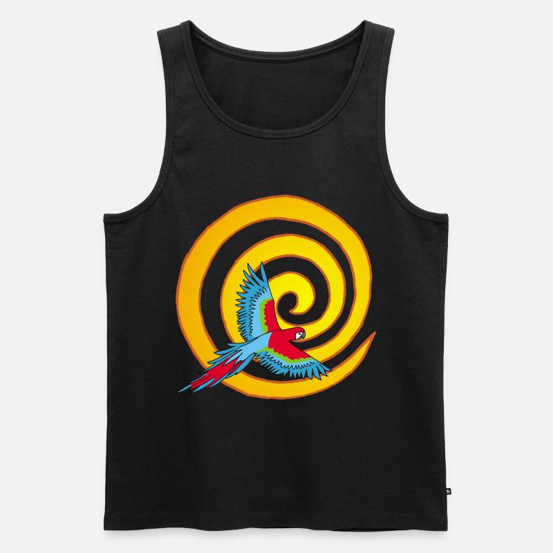 Die Sonne und der Vogel - Männer Premium Bio Tank Top - Schwarz