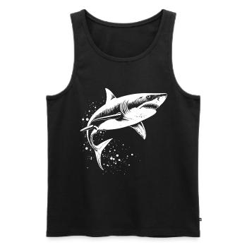 Hai Raubfisch Ozean Raubtier - Männer Premium Bio Tank Top - Schwarz - Vorne - AI Model Male 178 light (178cm)