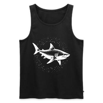 Hai Raubfisch Ozean Raubtier - Männer Premium Bio Tank Top - Schwarz - Vorne - AI Model Male 178 light (178cm)