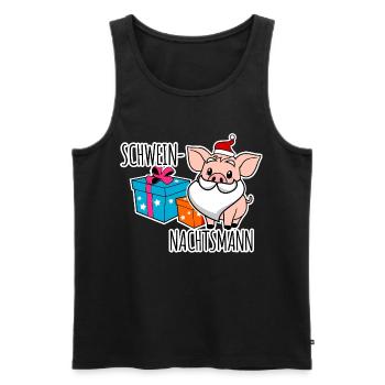 Des nuits de cochon heureuses avec le Pig Night Man - Débardeur bio Premium Homme - noir - Devant - Michal (187cm)
