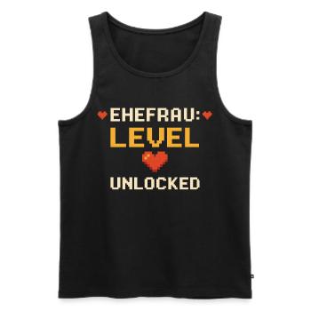 Ehefrau Level Unlocked Lustiger Gamer Nerd - Männer Premium Bio Tank Top - Schwarz - Vorne - AI Model Male 178 light (178cm)