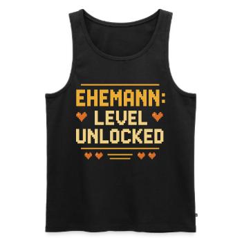 Ehemann Level Unlocked Gamer Lustig Heirat Liebe - Männer Premium Bio Tank Top - Schwarz - Vorne - AI Model Male 178 light (178cm)