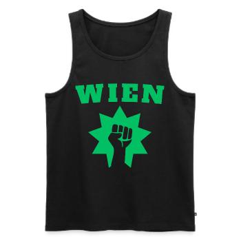 Wien - Männer Premium Bio Tank Top - Schwarz - Vorne - AI Model Male 178 light (178cm)