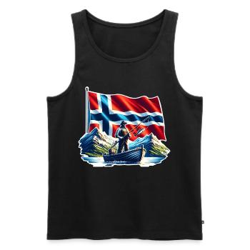 Norvège Pêche - Débardeur bio Premium Homme - noir - Devant - Michal (187cm)
