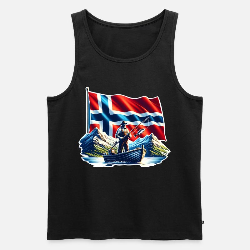 Norwegen Angeln - Männer Premium Bio Tank Top - Schwarz