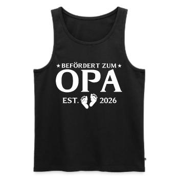 Befördert zum Opa est. 2026 - Männer Premium Bio Tank Top - Schwarz - Vorne - AI Model Male 178 light (178cm)