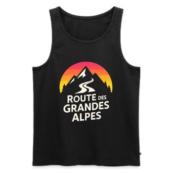 Alps Route Mountain Logo - Men's Premium Organic Tank Top - black - Front - AI Model Male 178 light (178cm)