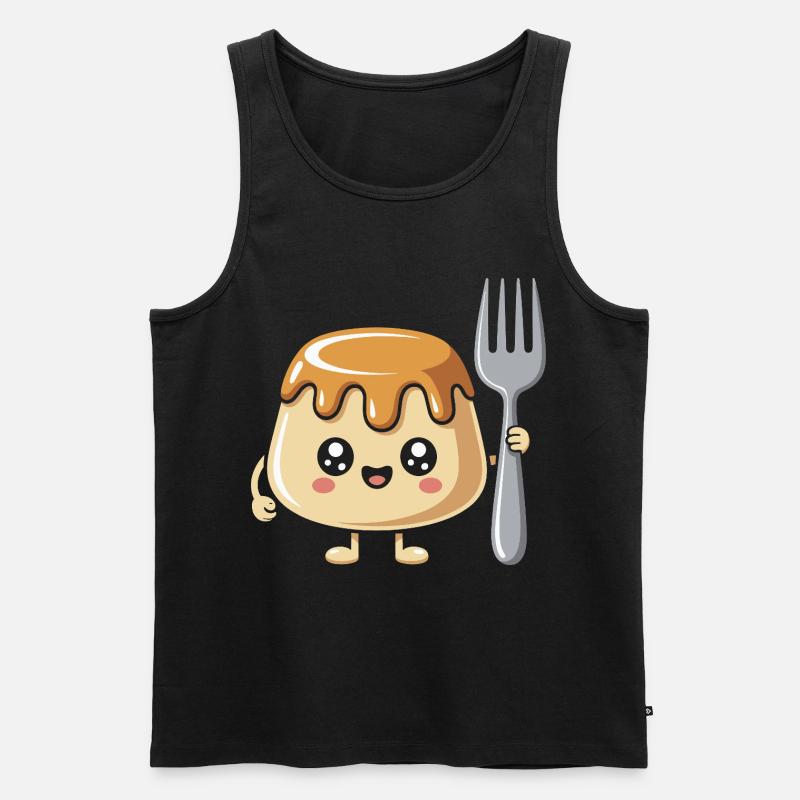 Pudding with fork - Men's Premium Organic Tank Top - black