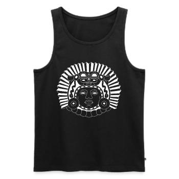 Aztekischer Drachenkönig (Weiß) - Männer Premium Bio Tank Top - Schwarz - Vorne - Michal (187cm)