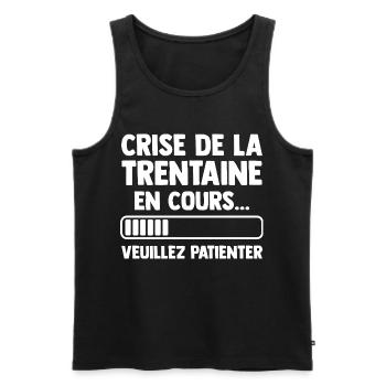Crisis of the thirties Gift Birthday Humor - Men's Premium Organic Tank Top - black - Front - AI Model Male 178 light (178cm)