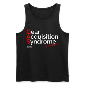 Gear Acquisition Syndrome - Männer Premium Bio Tank Top - Schwarz - Vorne - AI Model Male 178 light (178cm)