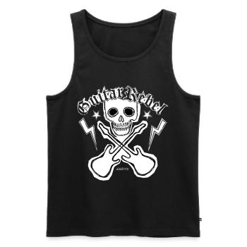 Guitar Rebel - Patchstyle - Männer Premium Bio Tank Top - Schwarz - Vorne - AI Model Male 178 light (178cm)