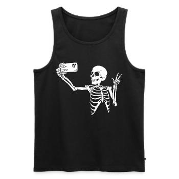 Un dernier selfie  - Débardeur bio Premium Homme - noir - Devant - AI Model Male 178 light (178cm)