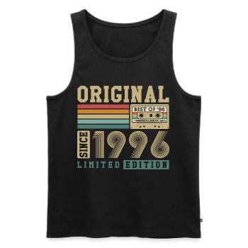 Original 1996 Jahrgang Vintage Geburtstag Retro - Männer Premium Bio Tank Top - Schwarz - Vorne - Michal (187cm)