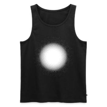 Illusion de lumière point de lune grille de conception cercle rond - Débardeur bio Premium Homme - noir - Devant - AI Model Male 178 light (178cm)