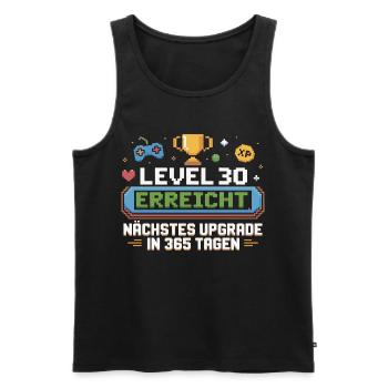 Level 30 Erreicht – Nächstes Upgrade in 365 Tagen - Männer Premium Bio Tank Top - Schwarz - Vorne - AI Model Male 178 light (178cm)