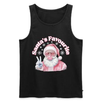 Pink Santa Friedenzeichen - Männer Premium Bio Tank Top - Schwarz - Vorne - AI Model Male 178 light (178cm)