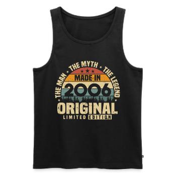 Jahrgang 2006 geboren Original Geburtstag Geschenk - Männer Premium Bio Tank Top - Schwarz - Vorne - Michal (187cm)