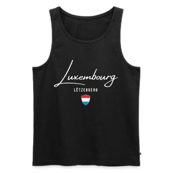 Fabriqué au Luxembourg, fierté luxembourgeoise - Débardeur bio Premium Homme - noir - Devant - AI Model Male 178 light (178cm)
