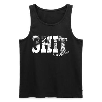 Shit happens - Men's Premium Organic Tank Top - black - Front - AI Model Male 178 light (178cm)