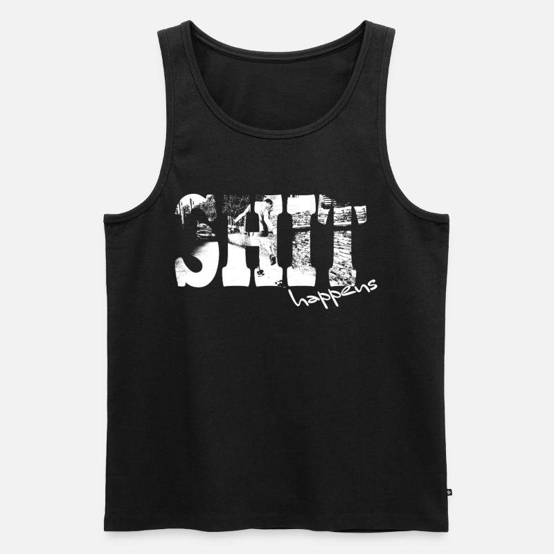 Shit happens - Männer Premium Bio Tank Top - Schwarz