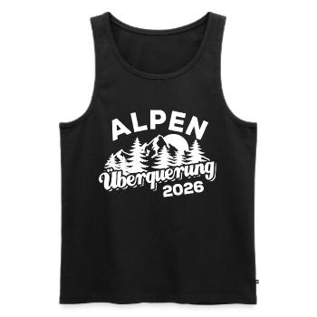 Traversée des Alpes 2026 - Randonnée - Débardeur bio Premium Homme - noir - Devant - AI Model Male 178 light (178cm)