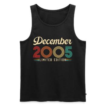 20 Year Anniversary Gift Born December 2005 - Men's Premium Organic Tank Top - black - Front - AI Model Male 178 light (178cm)