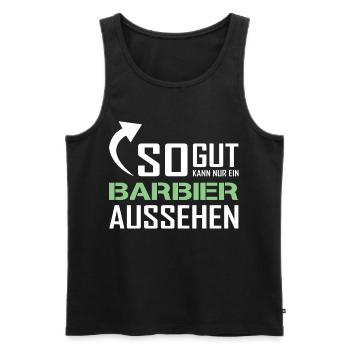 Seul un barbier peut être aussi beau - Débardeur bio Premium Homme - noir - Devant - Michal (187cm)