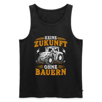 No future without farmers agriculture tractor - Men's Premium Organic Tank Top - black - Front - Michal (187cm)