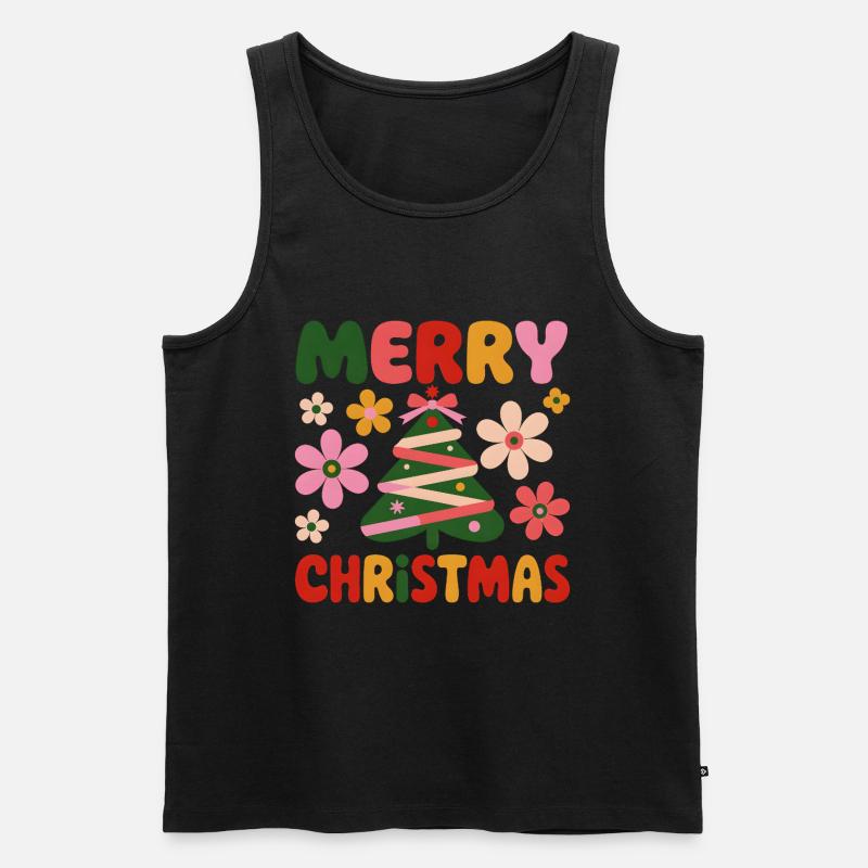 Merry Christmas  - Männer Premium Bio Tank Top - Schwarz
