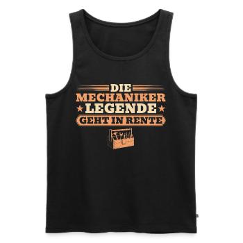 Retraités - La légende du mécanicien prend sa retraite - Débardeur bio Premium Homme - noir - Devant - Michal (187cm)
