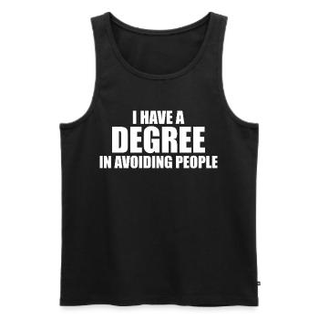Hochschulabschluss in Menschenvermeidung - Männer Premium Bio Tank Top - Schwarz - Vorne - AI Model Male 178 light (178cm)