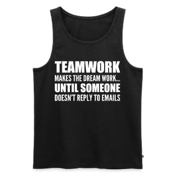 Teamwork... without email response - Men's Premium Organic Tank Top - black - Front - AI Model Male 178 light (178cm)