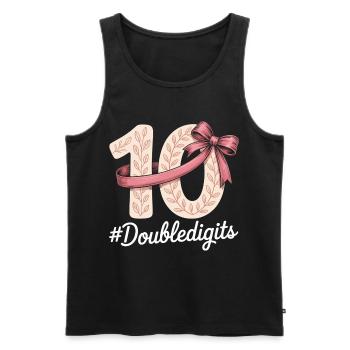 10th Birthday Girl | Double digits fun - Men's Premium Organic Tank Top - black - Front - AI Model Male 178 light (178cm)