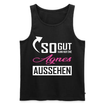 Only an Agnes can look so good - Men's Premium Organic Tank Top - black - Front - AI Model Male 178 light (178cm)