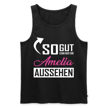 So gut kann nur eine Amelia aussehen - Männer Premium Bio Tank Top - Schwarz - Vorne - AI Model Male 178 light (178cm)
