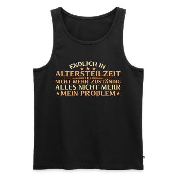 Partial retirement no longer responsible - early retirement - Men's Premium Organic Tank Top - black - Front - AI Model Male 178 light (178cm)